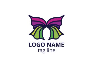Yaratıcı hayvan ikonu kelebek işareti tasarımı. Güzellik sektörünün logosu, spa derisi gibi, moda. Ya da başka bir modern şirket, danışman, yatırım, şirket.
