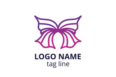 Yaratıcı hayvan ikonu kelebek işareti tasarımı. Güzellik sektörünün logosu, spa derisi gibi, moda. Ya da başka bir modern şirket, danışman, yatırım, şirket.