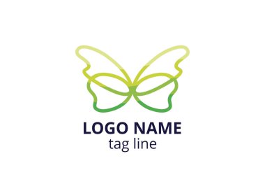 Yaratıcı hayvan ikonu kelebek işareti tasarımı. Güzellik sektörünün logosu, spa derisi gibi, moda. Ya da başka bir modern şirket, danışman, yatırım, şirket.