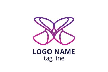 Yaratıcı hayvan ikonu kelebek işareti tasarımı. Güzellik sektörünün logosu, spa derisi gibi, moda. Ya da başka bir modern şirket, danışman, yatırım, şirket.