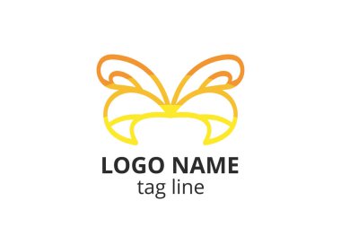 Yaratıcı hayvan ikonu kelebek işareti tasarımı. Güzellik sektörünün logosu, spa derisi gibi, moda. Ya da başka bir modern şirket, danışman, yatırım, şirket.