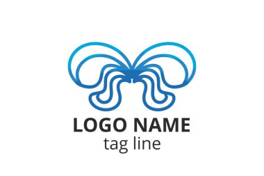 Yaratıcı hayvan ikonu kelebek işareti tasarımı. Güzellik sektörünün logosu, spa derisi gibi, moda. Ya da başka bir modern şirket, danışman, yatırım, şirket.