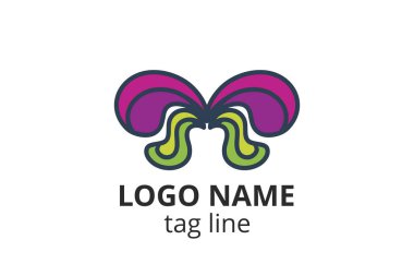 Yaratıcı hayvan ikonu kelebek işareti tasarımı. Güzellik sektörünün logosu, spa derisi gibi, moda. Ya da başka bir modern şirket, danışman, yatırım, şirket.