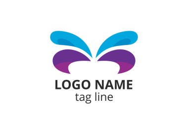 Yaratıcı hayvan ikonu kelebek işareti tasarımı. Güzellik sektörünün logosu, spa derisi gibi, moda. Ya da başka bir modern şirket, danışman, yatırım, şirket.