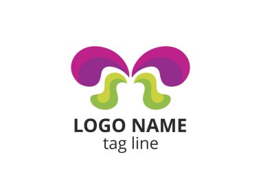 Yaratıcı hayvan ikonu kelebek işareti tasarımı. Güzellik sektörünün logosu, spa derisi gibi, moda. Ya da başka bir modern şirket, danışman, yatırım, şirket.