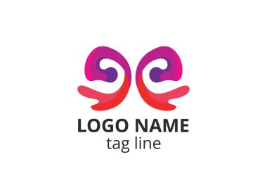 Yaratıcı hayvan ikonu kelebek işareti tasarımı. Güzellik sektörünün logosu, spa derisi gibi, moda. Ya da başka bir modern şirket, danışman, yatırım, şirket.