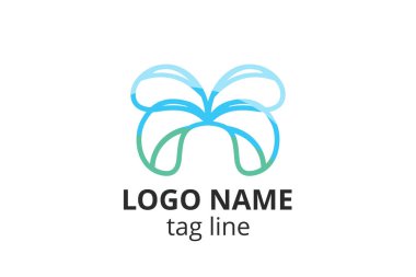 Yaratıcı hayvan ikonu kelebek işareti tasarımı. Güzellik sektörünün logosu, spa derisi gibi, moda. Ya da başka bir modern şirket, danışman, yatırım, şirket.
