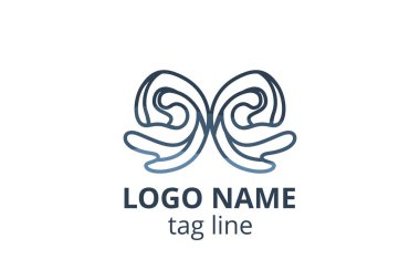 Yaratıcı hayvan ikonu kelebek işareti tasarımı. Güzellik sektörünün logosu, spa derisi gibi, moda. Ya da başka bir modern şirket, danışman, yatırım, şirket.
