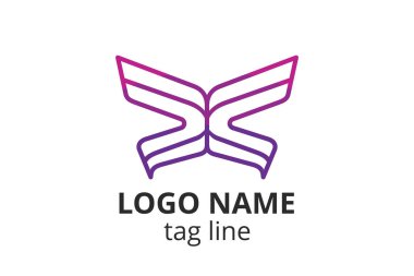 Yaratıcı hayvan ikonu kelebek işareti tasarımı. Güzellik sektörünün logosu, spa derisi gibi, moda. Ya da başka bir modern şirket, danışman, yatırım, şirket.