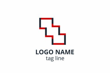 Yaratıcı şekil yapısı tasarımı. Mimarlık ajansının iç mimarisi için şablon logosu. Ya da apartman, konut, bina gibi başka bir şirket..