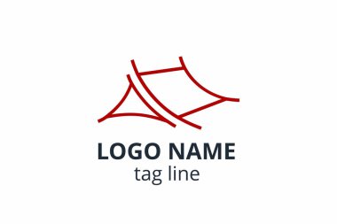 Yaratıcı şekil yapısı tasarımı. Mimarlık ajansının iç mimarisi için şablon logosu. Ya da apartman, konut, bina gibi başka bir şirket..