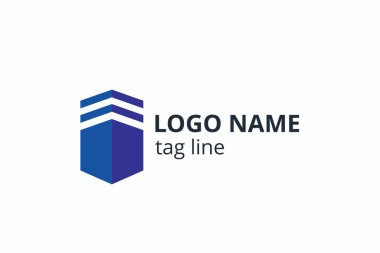Yaratıcı şekil yapısı tasarımı. Mimarlık ajansının iç mimarisi için şablon logosu. Ya da apartman, konut, bina gibi başka bir şirket..