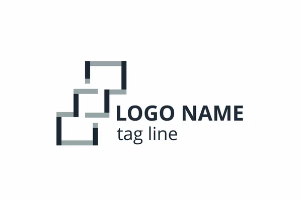 Yaratıcı şekil yapısı tasarımı. Mimarlık ajansının iç mimarisi için şablon logosu. Ya da apartman, konut, bina gibi başka bir şirket..
