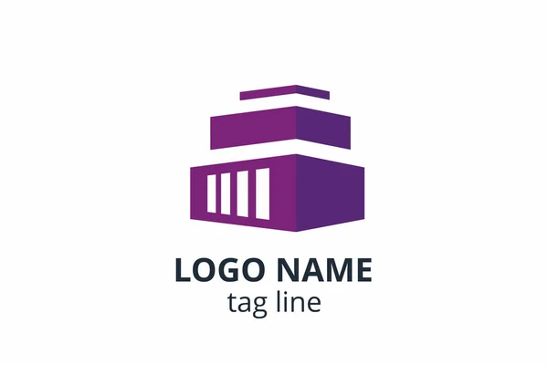 Yaratıcı şekil yapısı tasarımı. Mimarlık ajansının iç mimarisi için şablon logosu. Ya da apartman, konut, bina gibi başka bir şirket..