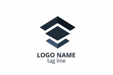 Yaratıcı şekil yapısı tasarımı. Mimarlık ajansının iç mimarisi için şablon logosu. Ya da apartman, konut, bina gibi başka bir şirket..