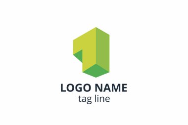 Yaratıcı şekil yapısı tasarımı. Mimarlık ajansının iç mimarisi için şablon logosu. Ya da apartman, konut, bina gibi başka bir şirket..
