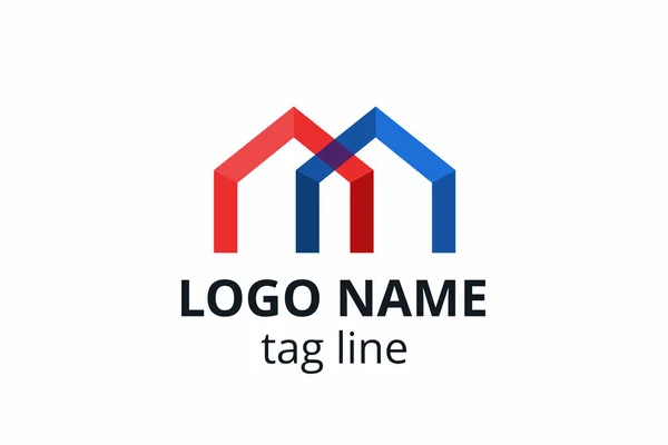 Yaratıcı şekil yapısı tasarımı. İnşaat şirketi için şablon logosu. Ya da apartman, villa, mülk, ev, bina gibi şirketler..
