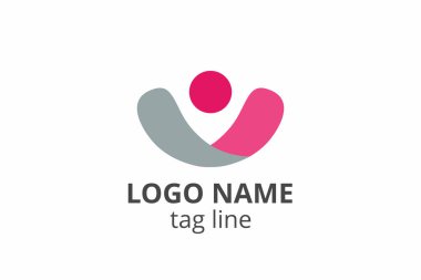 Yaratıcı insanlar siluet tasarımı. Ağ kuruluşu, sağlık kliniği, eğitim, finans kuruluşu, yatırım danışmanı gibi modern işletmeler için şablon simgesi logosu.