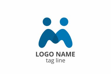 Yaratıcı insanlar siluet tasarımı. Ağ kuruluşu, sağlık kliniği, eğitim, finans kuruluşu, yatırım danışmanı gibi modern işletmeler için şablon simgesi logosu.