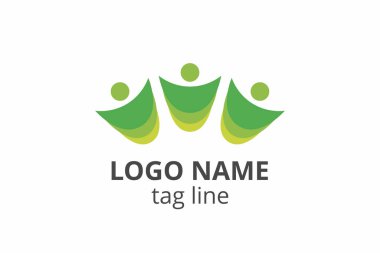 Yaratıcı insanlar siluet tasarımı. Ağ kuruluşu, sağlık kliniği, eğitim, finans kuruluşu, yatırım danışmanı gibi modern işletmeler için şablon simgesi logosu.