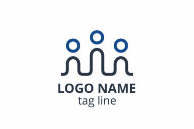 Yaratıcı insanlar siluet tasarımı. Ağ kuruluşu, sağlık kliniği, eğitim, finans kuruluşu, yatırım danışmanı gibi modern işletmeler için şablon simgesi logosu.
