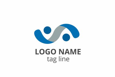Yaratıcı insanlar siluet tasarımı. Ağ kuruluşu, sağlık kliniği, eğitim, finans kuruluşu, yatırım danışmanı gibi modern işletmeler için şablon simgesi logosu.