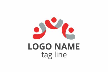 Yaratıcı insanlar siluet tasarımı. Ağ kuruluşu, sağlık kliniği, eğitim, finans kuruluşu, yatırım danışmanı gibi modern işletmeler için şablon simgesi logosu.