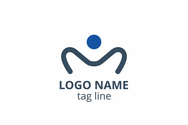 Kreative Menschen Gestalten Silhouetten Template Symbol Logo Für Jedes Moderne — Stockvektor