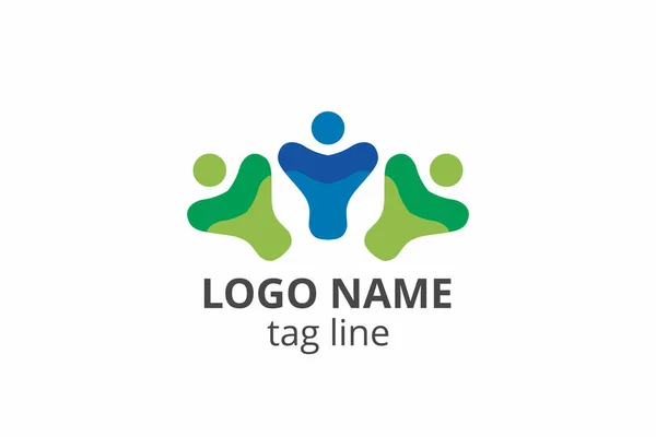 Kreative Menschen Gestalten Silhouetten Template Symbol Logo Für Jedes Moderne — Stockvektor