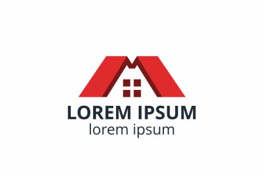 Yaratıcı şekil yapısı tasarımı. İnşaat şirketi için şablon logosu. Ya da apartman, villa, mülk, ev, bina gibi şirketler..