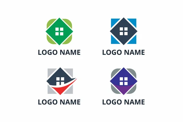 Σχεδιασμός Δομής Δημιουργικού Σχήματος Λογότυπο Εικονίδιο Προτύπου Για Κατοικίες Κατασκευαστικές — Διανυσματικό Αρχείο