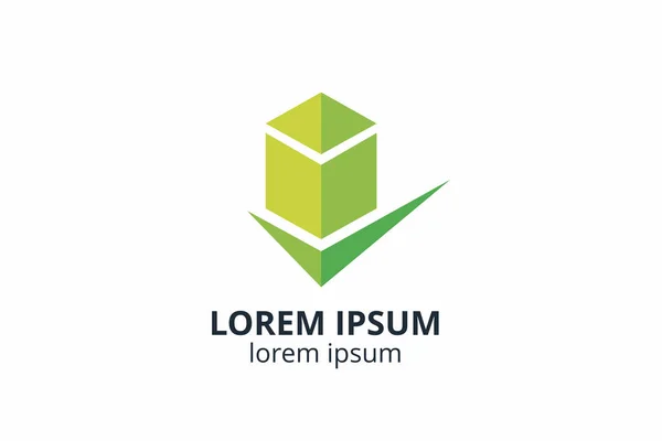 创新的形状结构设计 模板图标标志为建筑代理内部外部 或任何其他公司 如公寓 — 图库矢量图片