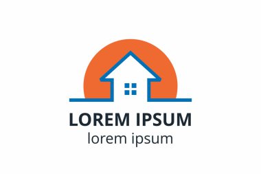 Yaratıcı şekil yapısı tasarımı. İnşaat şirketi için şablon logosu. Ya da apartman, villa, mülk, ev, bina gibi şirketler..