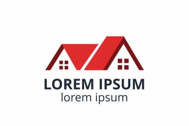 Yaratıcı şekil yapısı tasarımı. İnşaat şirketi için şablon logosu. Ya da apartman, villa, mülk, ev, bina gibi şirketler..