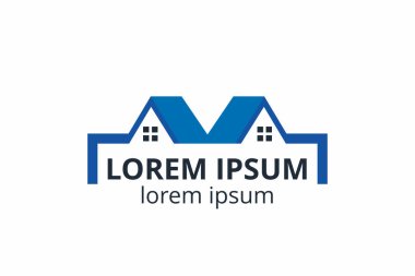 Yaratıcı şekil yapısı tasarımı. İnşaat şirketi için şablon logosu. Ya da apartman, villa, mülk, ev, bina gibi şirketler..