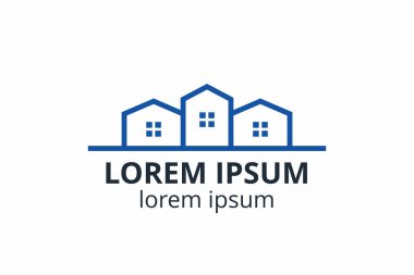 Yaratıcı şekil yapısı tasarımı. İnşaat şirketi için şablon logosu. Ya da apartman, villa, mülk, ev, bina gibi şirketler..