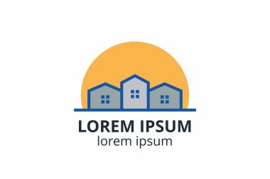 Yaratıcı şekil yapısı tasarımı. İnşaat şirketi için şablon logosu. Ya da apartman, villa, mülk, ev, bina gibi şirketler..