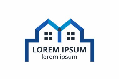 Yaratıcı şekil yapısı tasarımı. İnşaat şirketi için şablon logosu. Ya da apartman, villa, mülk, ev, bina gibi şirketler..