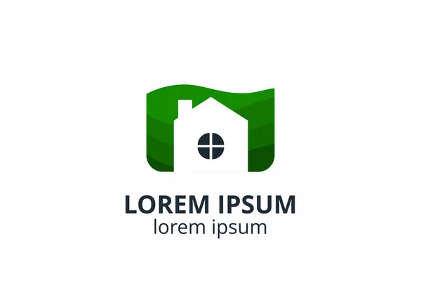 Yaratıcı Şekil Yapısı Tasarımı Nşaat Şirketi Için Şablon Logosu Apartman — Stok Vektör