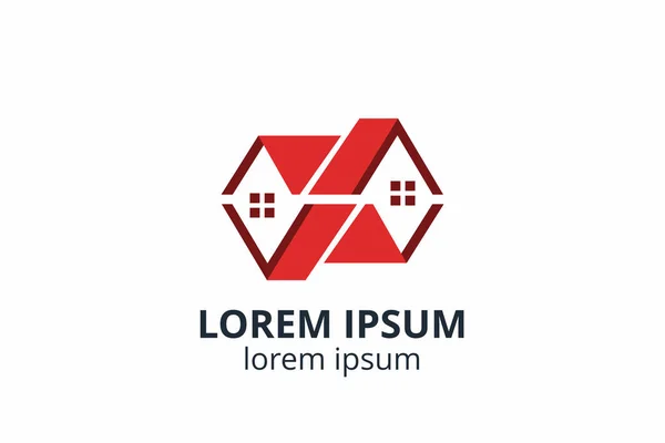 Yaratıcı Şekil Yapısı Tasarımı Nşaat Şirketi Için Şablon Logosu Apartman — Stok Vektör