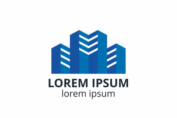 創造的な形状構造設計 建設会社のためのテンプレートアイコンのロゴ またはアパート ヴィラ 不動産 建物などの他の会社 — ストックベクタ