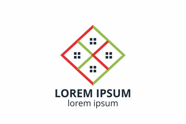 Kreative Gestaltung Von Formstrukturen Template Symbol Logo Für Wohn Bau — Stockvektor