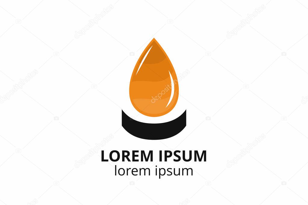 Logo design of oil template with lubricant in creative shape vector illustration. can used in ecological corporate, medical, chemical, food and oil design company.
