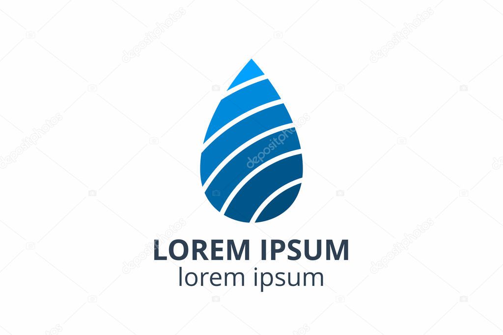 Logo design of oil template with lubricant in creative shape vector illustration. can used in ecological corporate, medical, chemical, food and oil design company.