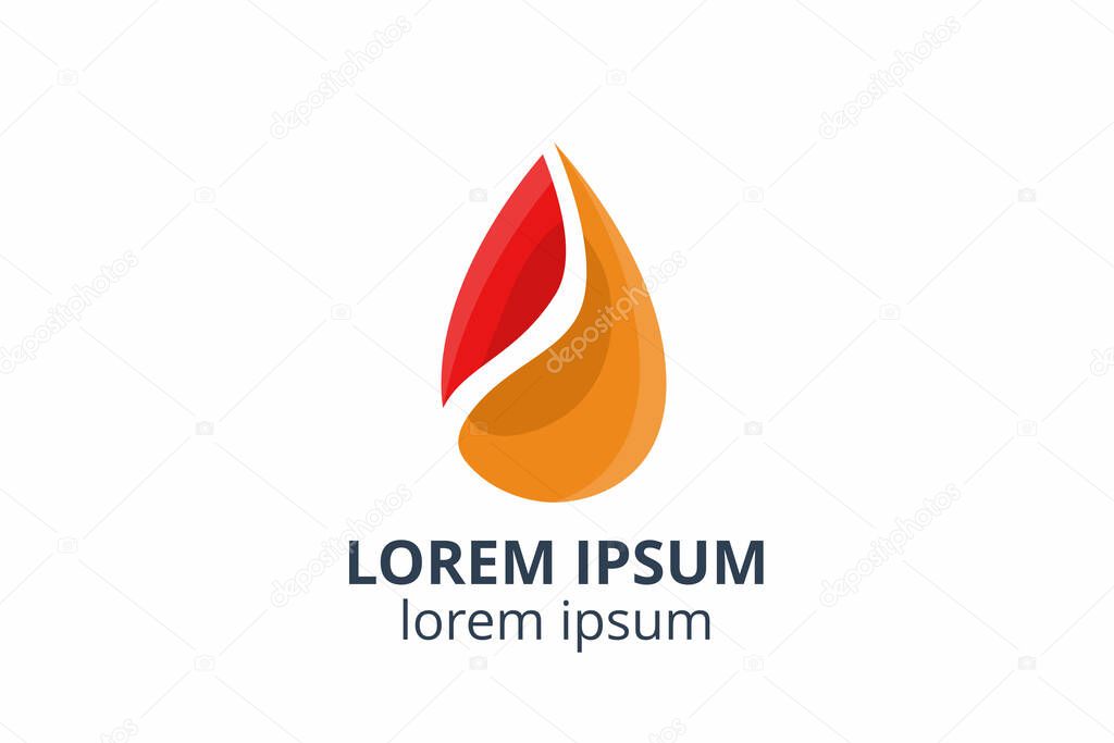 Logo design of oil template with lubricant in creative shape vector illustration. can used in ecological corporate, medical, chemical, food and oil design company.