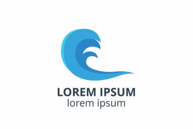 Dalga Logosu tasarım şablonu. herhangi bir şirket veya şirket kullanımı için vektör içinde akan sıvı su simgesi simgesi.