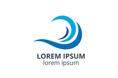 Dalga Logosu tasarım şablonu. herhangi bir şirket veya şirket kullanımı için vektör içinde akan sıvı su simgesi simgesi.