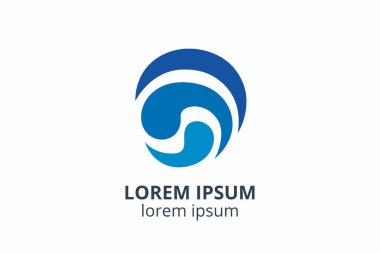 Dalga Logosu tasarım şablonu. herhangi bir şirket veya şirket kullanımı için vektör içinde akan sıvı su simgesi simgesi.