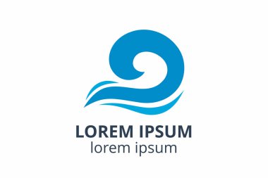 Dalga Logosu tasarım şablonu. herhangi bir şirket veya şirket kullanımı için vektör içinde akan sıvı su simgesi simgesi.
