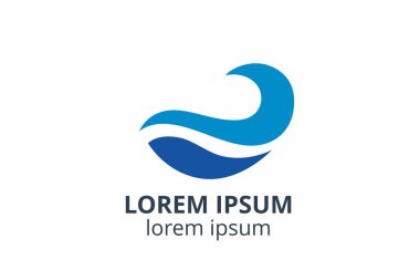 Dalga Logosu tasarım şablonu. herhangi bir şirket veya şirket kullanımı için vektör içinde akan sıvı su simgesi simgesi.